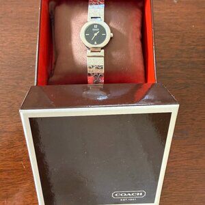 Coach Arden Bangle Watch with Stainless Steel Signature Strap & Black Dial